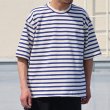 画像2: Basque 10オンス ( バスク天竺 ) フレンチ ボーダー クルーネック ハーフスリーブ バルーンTシャツ【MADE IN JAPAN】『日本製』/ Upscape Audience (2)