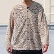 画像3: 「北陸」杢調ジャガードレース 長袖 ベース ボールカーディガン【MADE IN JAPAN】『日本製』/ Upscape Audience (3)