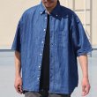 画像2: 「備後」 6オンス ムラデニム 釦ダウン ボク シーAライン ハーフスリーブシャツ【MADE IN JAPAN】『日本製』/ Upscape Audience (2)