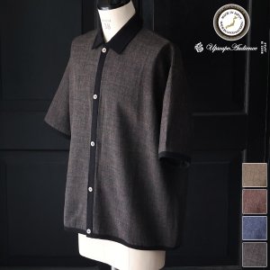画像: NaturemierTM(ナチュレミア)TECH リネンライクメランジツイル ハーフスリーブ ポロ カーディガン【MADE IN JAPAN】『日本製』/ Upscape Audience