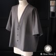 画像1: NaturemierTM (ナチュレミア) TECH リネンライク トロワッシャー ハーフスリーブ 3ボタン ノーカラージャケット【MADE IN JAPAN】『日本製』/ Upscape Audience (1)