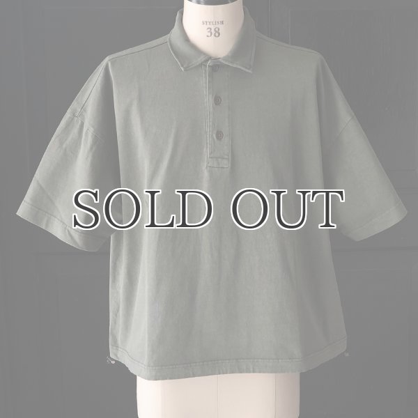 画像14: ピグメント 米綿 (USAコットン) 16/-天竺 ( 8.45オンス) ハーフスリーブ ドローコード バルーン ポロシャツ / Audience (14)