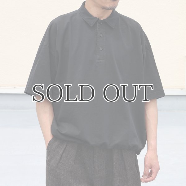 画像8: ピグメント 米綿 (USAコットン) 16/-天竺 ( 8.45オンス) ハーフスリーブ ドローコード バルーン ポロシャツ / Audience (8)