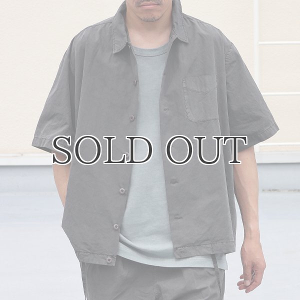 画像3: ピグメント 馬布 (ホースクロス) ドローコード バルーン オープンカラー ハーフスリーブシャツ / Audience (3)