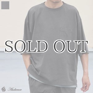 画像: ピグメント 米綿（USAコットン）16/-天竺（8.45オンス）グラスポケ付き クルーネック ハーフスリーブ ボクシー Tシャツ / Audience