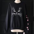 画像2: JERZEES ジャージーズ(jz25f012) / "CAT FACE" OTHER-SIDE  クルーネック スウェット (2)