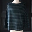 画像2: 透湿・UVカット「多機能COTTON」 引揃ハイゲージ天竺 & ボーダー (7オンス) ボートネック 長袖 Tシャツ【MADE IN JAPAN】『日本製』/ Upscape Audience (2)