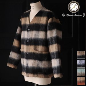 画像: ECOLANA シャギーチェック ノーカラージャケット【MADE IN JAPAN】『日本製』【送料無料】 / Upscape Audience