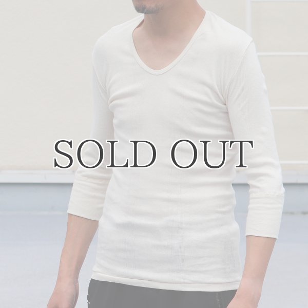 画像4: 別注USA製Uネック7分袖Tシャツ / Miller × Audience (4)