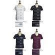 画像8: 【RE PRICE / 価格改定】ヘンプコットンオルテガボーダープリントポケット付きVネック半袖カットソー / Audience (8)