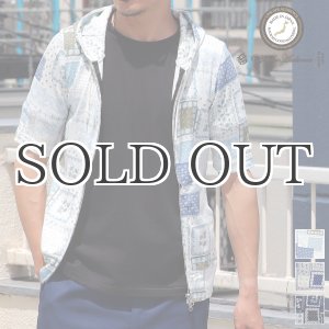 画像: バンダナパッチワークプリント5分袖ダブルジップパーカー 【MADE IN JAPAN】 / Upscape Audience