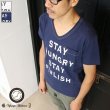 画像9: 【RE PRICE/価格改定】 ラフィー天竺"STAY HUNGRAY"Vネックポケット付きカットソー【MADE IN JAPAN】 / Upscape Audience (9)