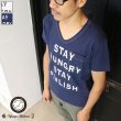 画像4: 【RE PRICE/価格改定】 ラフィー天竺"STAY HUNGRAY"Vネックポケット付きカットソー【MADE IN JAPAN】 / Upscape Audience (4)