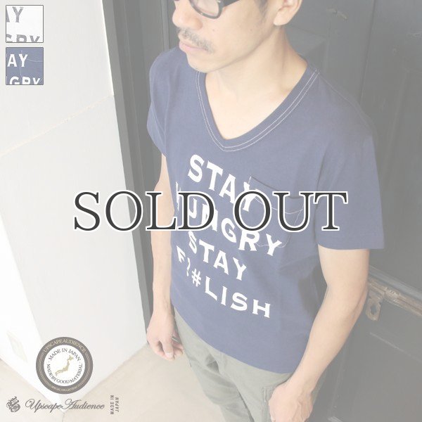 画像9: ラフィー天竺"STAY HUNGRAY"Vネックポケット付きカットソー【MADE IN JAPAN】 / Upscape Audience (9)