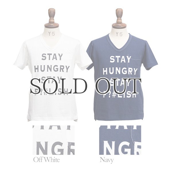 画像13: ラフィー天竺"STAY HUNGRAY"Vネックポケット付きカットソー【MADE IN JAPAN】 / Upscape Audience (13)