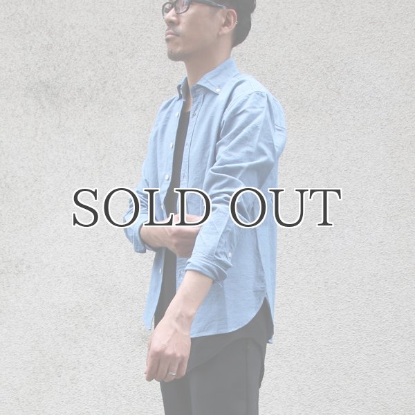 画像9: インディゴオックスフォードワイドスプレッドボタンダウン長袖シャツ【MADE IN JAPAN】『日本製』/ Upscape Audience (9)