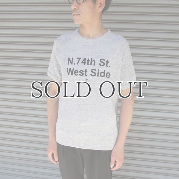 画像14: ソフトエアー裏毛"N.74th St. West Side"プリントラグラン半袖スウェットシャツ【MADE IN JAPAN】『日本製』/ Upscape Audience (14)