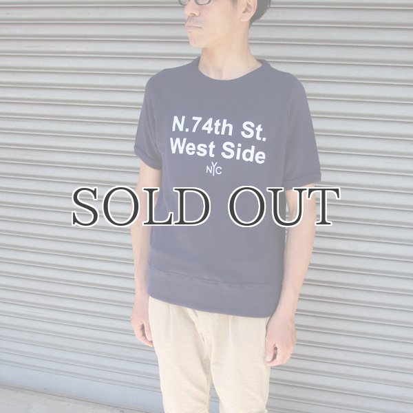 画像15: ソフトエアー裏毛"N.74th St. West Side"プリントラグラン半袖スウェットシャツ【MADE IN JAPAN】『日本製』/ Upscape Audience (15)