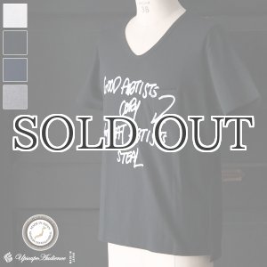 画像: ラフィー天竺"GOOD ARTISTS..."プリントポケット付きVネックT【MADE IN JAPAN】『日本製』/ Upscape Audience