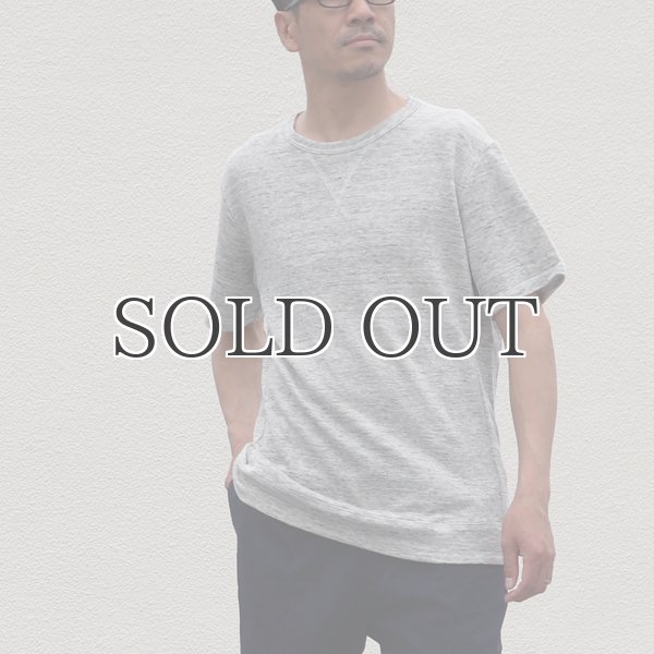 画像6: リネン裏毛ガゼットクルーネック半袖スウェット【MADE IN JAPAN】『日本製』/ Upscape Audience (6)