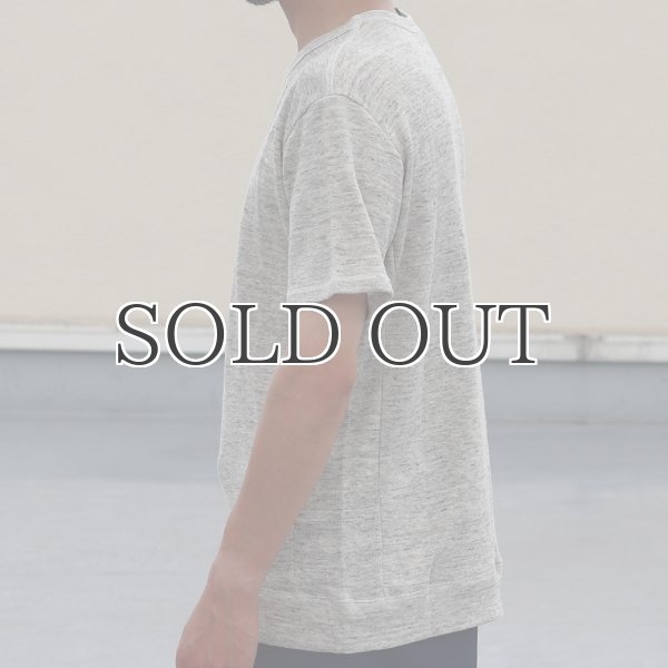 画像4: リネン裏毛ガゼットクルーネック半袖スウェット【MADE IN JAPAN】『日本製』/ Upscape Audience (4)