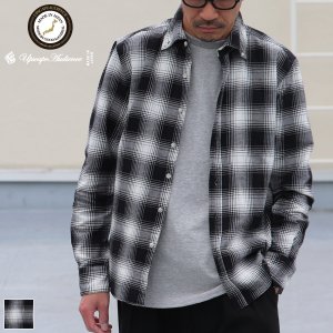 画像: 【RE PRICE/価格改定】コットンフランネルチェック ワイドスプレッドボタンダウン長袖シャツ【MADE IN JAPAN】『日本製』 / Upscape Audience