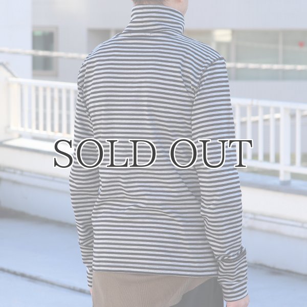 画像6: 高密度シルケットボーダープロテクトボッシュタートルネック長袖カットソー【MADE IN JAPAN】『日本製』/ Upscape Audience (6)