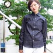 画像1: 【RE PRICE/価格改定】麻混デニムワイドスプレッド長袖シャツ [Lady's]【MADE IN JAPAN】『日本製』/ Upscape Audience (1)