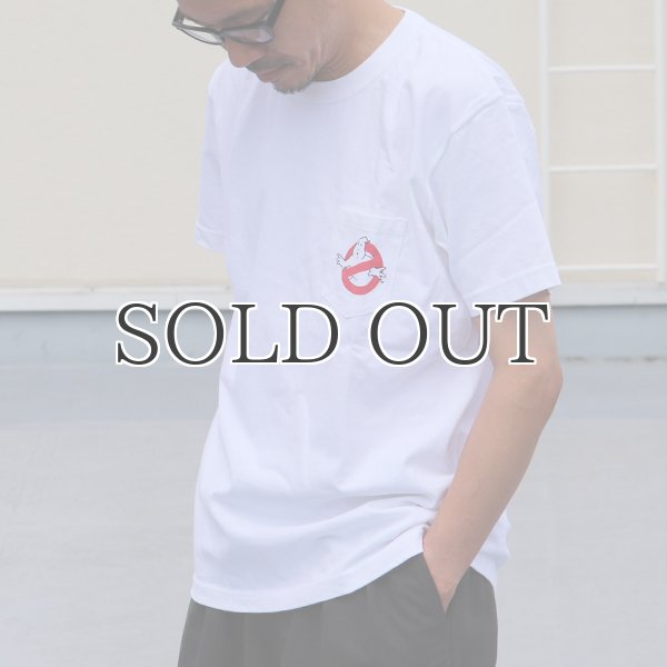 画像4: Ghost Busters "Michael C. Gross Logo-I" 7.1oz米綿丸胴オールドプリントクルーネックポケットT / Audience (4)