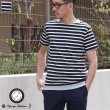 画像1: 【RE PRICE/価格改定】Basque 10オンス ( バスク天竺 )無地＆ボーダーボートネックレイヤード半袖カットソー【MADE IN JAPAN】『日本製』/ Upscape Audience (1)