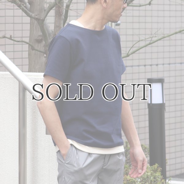 画像4: Basque 10オンス ( バスク天竺 )無地ボートネックレイヤード半袖カットソー【MADE IN JAPAN】『日本製』/ Upscape Audience (4)