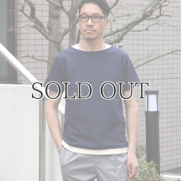 画像5: Basque 10オンス ( バスク天竺 )無地ボートネックレイヤード半袖カットソー【MADE IN JAPAN】『日本製』/ Upscape Audience (5)