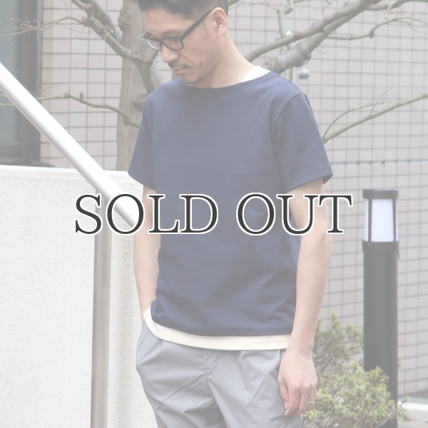 画像6: Basque 10オンス ( バスク天竺 )無地ボートネックレイヤード半袖カットソー【MADE IN JAPAN】『日本製』/ Upscape Audience (6)