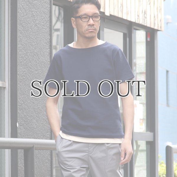 画像7: Basque 10オンス ( バスク天竺 )無地ボートネックレイヤード半袖カットソー【MADE IN JAPAN】『日本製』/ Upscape Audience (7)