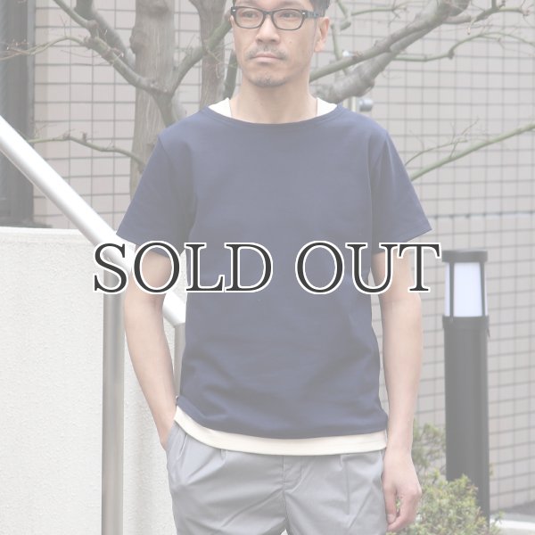 画像8: Basque 10オンス ( バスク天竺 )無地ボートネックレイヤード半袖カットソー【MADE IN JAPAN】『日本製』/ Upscape Audience (8)