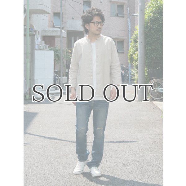 画像14: コットンリネンキャンバスマオカラークォータースリーブジャケット【MADE IN JAPAN】『日本製』【送料無料】 / Upscape Audience (14)