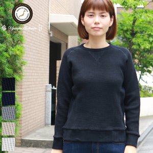 画像: 【RE PRICE/価格改定】ビッグワッフルサドルショルダー ガゼットクルーネックニット［Lady's］【MADE IN JAPAN】『日本製』 / Upscape Audience