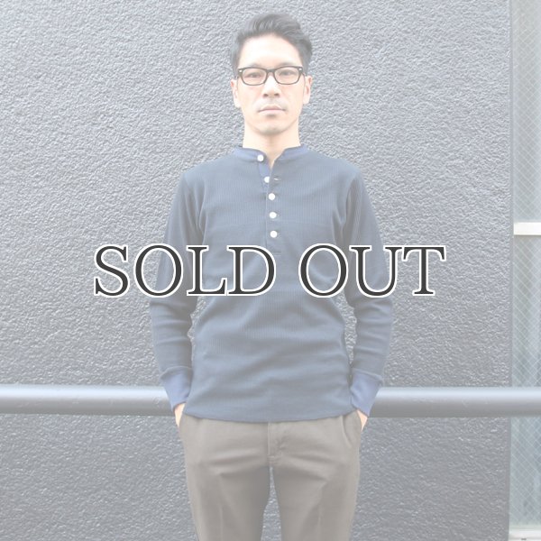 画像6: BOROライク ランダムワッフル ランダム釦モックヘンリーカットソー【MADE IN JAPAN】『日本製』/ Upscape Audience (6)