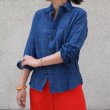 画像4: 【RE PRICE / 価格改定】ワイドスプレッドボタンダウンカラーインディゴネルチェック長袖シャツ【MADE IN JAPAN】『日本製』  / Upscape Audience (4)