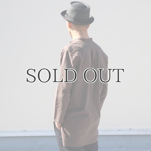 画像17: ソフトリネンキャンバスプルオーバーシャツバンドカラーオーバーサイズ9Sシャツ【MADE IN JAPAN】『日本製』/ Upscape Audience (17)