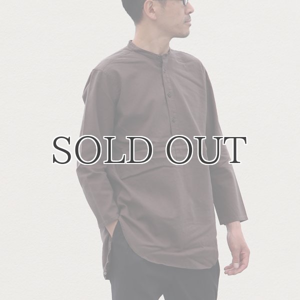 画像7: ソフトリネンキャンバスプルオーバーシャツバンドカラーオーバーサイズ9Sシャツ【MADE IN JAPAN】『日本製』/ Upscape Audience (7)
