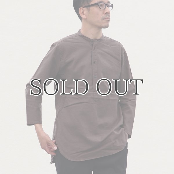 画像8: ソフトリネンキャンバスプルオーバーシャツバンドカラーオーバーサイズ9Sシャツ【MADE IN JAPAN】『日本製』/ Upscape Audience (8)