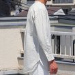画像5: 【RE PRICE / 価格改定】インディゴサッカーストライプバンドカラーオーバサイズロング長袖_Shirts【MADE IN JAPAN】『日本製』/ Upscape Audience (5)