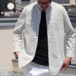 画像1: 【RE PRICE / 価格改定】インディゴサッカーストライプバンドカラーオーバサイズロング長袖_Shirts【MADE IN JAPAN】『日本製』/ Upscape Audience (1)