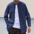 画像3: 【RE PRICE / 価格改定】インディゴサッカーストライプバンドカラーオーバサイズロング長袖_Shirts【MADE IN JAPAN】『日本製』/ Upscape Audience (3)