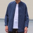 画像4: 【RE PRICE / 価格改定】インディゴサッカーストライプバンドカラーオーバサイズロング長袖_Shirts【MADE IN JAPAN】『日本製』/ Upscape Audience (4)