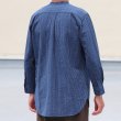 画像6: 【RE PRICE / 価格改定】インディゴサッカーストライプバンドカラーオーバサイズロング長袖_Shirts【MADE IN JAPAN】『日本製』/ Upscape Audience (6)