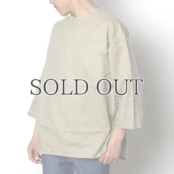 画像13: 綿麻ツイル ボトルネック サドルヘムラウンド7/SビックシャツTEE【MADE IN JAPAN】『日本製』/ Upscape Audience (13)