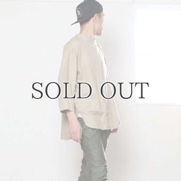 画像12: 綿麻ツイル ボトルネック サドルヘムラウンド7/SビックシャツTEE【MADE IN JAPAN】『日本製』/ Upscape Audience (12)
