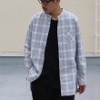 画像4: フランネルチェックバンドカラーロング長袖_Shirts【MADE IN JAPAN】『日本製』/ Upscape Audience (4)